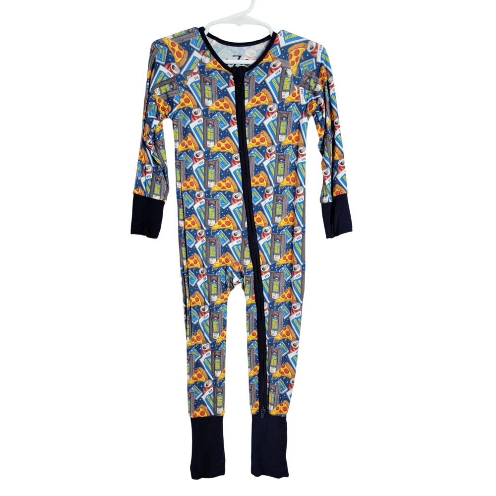 CoZco Bamboo Blockbuster Convertible Zip Romper 18-24m Kids Pajamas